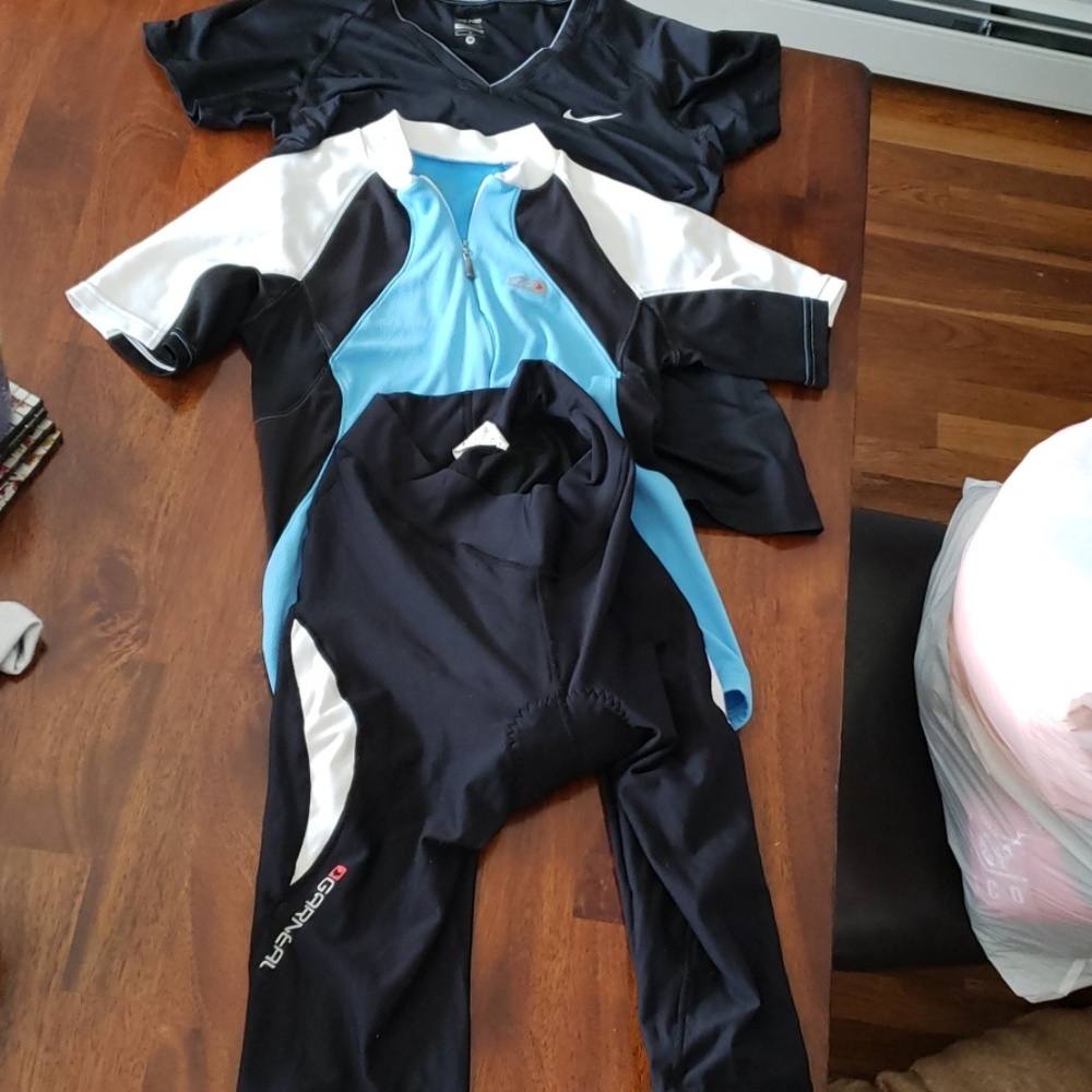 Lot-LG & Nike Biking Padded Shorts & Shirts Med.